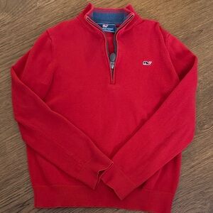 Vineyard Vines Boy’s Zip Up Sweater in Red